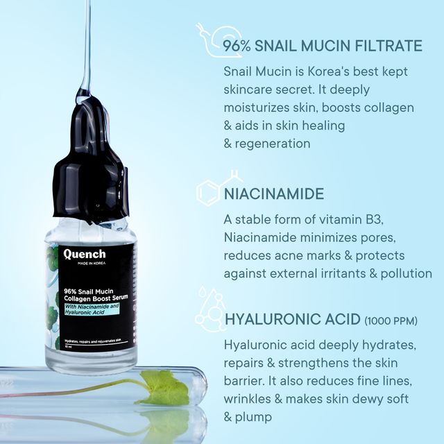 Quench Botanics 96% Snail Mucin Collagen Boost Serum