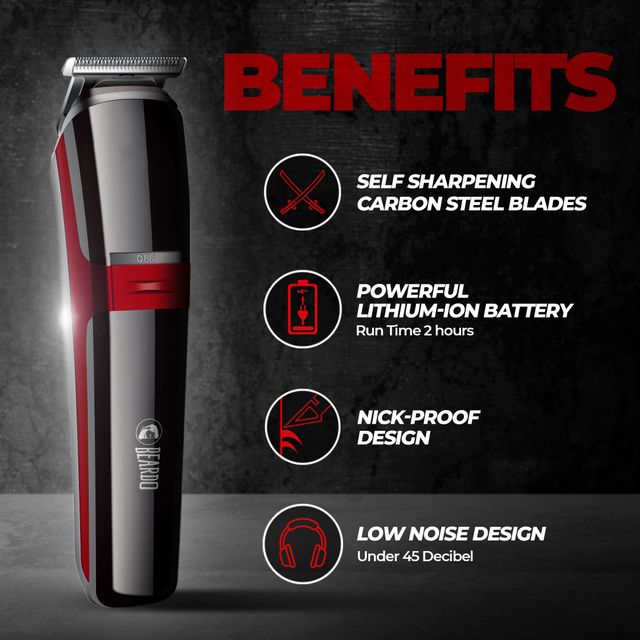 Beardo Ape-X 3-in-1 Multipurpose Trimmer for Men | Stainless Steel self-sharpening blades | USB charge