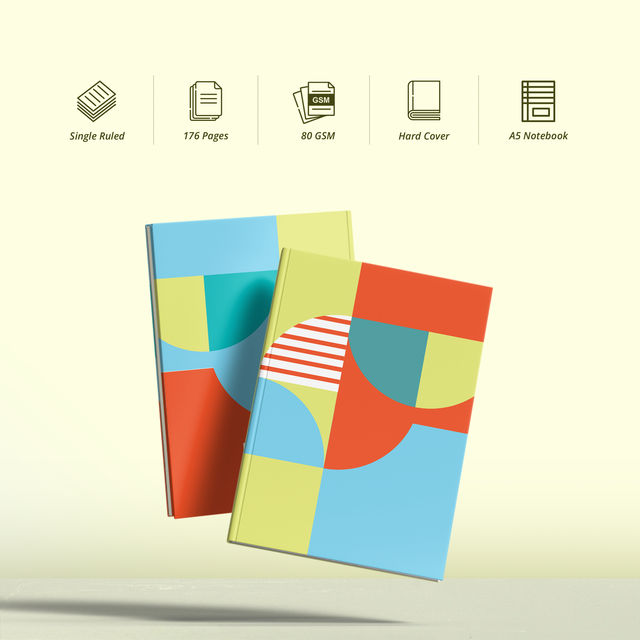 Paperkraft | Expression Series | A5 Size | 176 Pages | 80 Gsm | Single Line | Hard Cover - Assorted