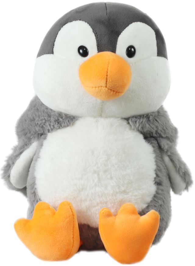 Mirada Grey Super Soft Hoodie Penguin Soft Toy - 25Cm