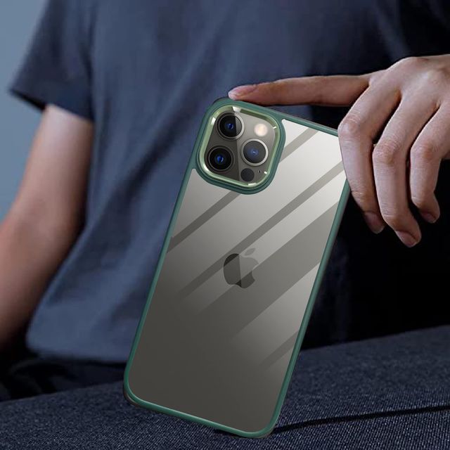 Artistque Case For Iphone 12 Pro Back Cover - Premium Transparent Metal Camera Ring Cover
