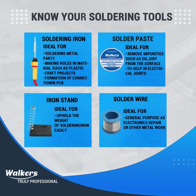 Walkers Wzp3M1 10In1 Basic 25W Soldering Iron Kit With Soldering Wire, Solder Paste, Wire Cutter