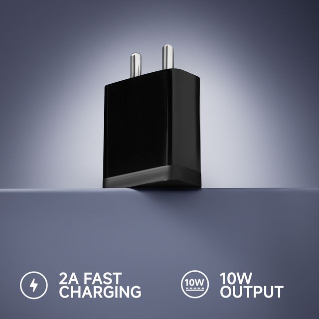Mi Xiaomi 2A USB-A to USB-C Fast Charger|Phone Wall Charger Compatible with Android, Samsung Galaxy, Xiaomi Redmi, Headphones, Bluetooth Devices - 10W Mobile Charging Block - Black