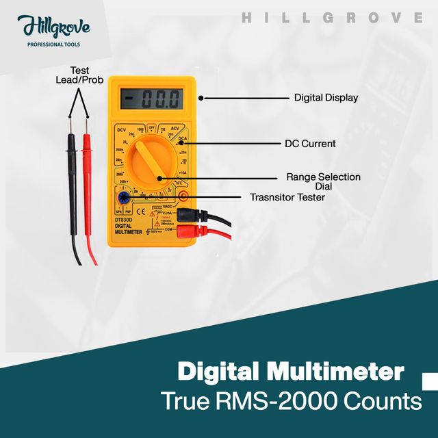 Hillgrove Hzp80M1 Lcd Ac Dc Current Digital Multimeter Ohm Electronic Tester With Line Tester