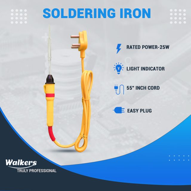 Walkers Wzp1M1 3In1 Basic 25W Soldering Iron Kit With Soldering Wire, Line Tester (Flat Tip)
