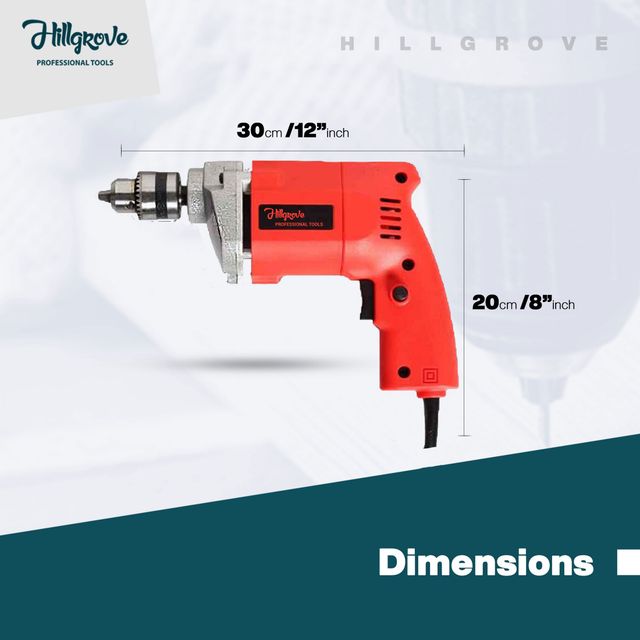 Hillgrove Hzp101M1 500W 10 mm Power Electric Drill Machine With Drill Bits For Metal