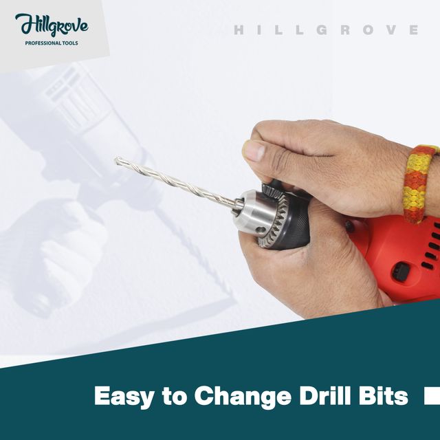 Hillgrove Hzp101M1 500W 10 mm Power Electric Drill Machine With Drill Bits For Metal
