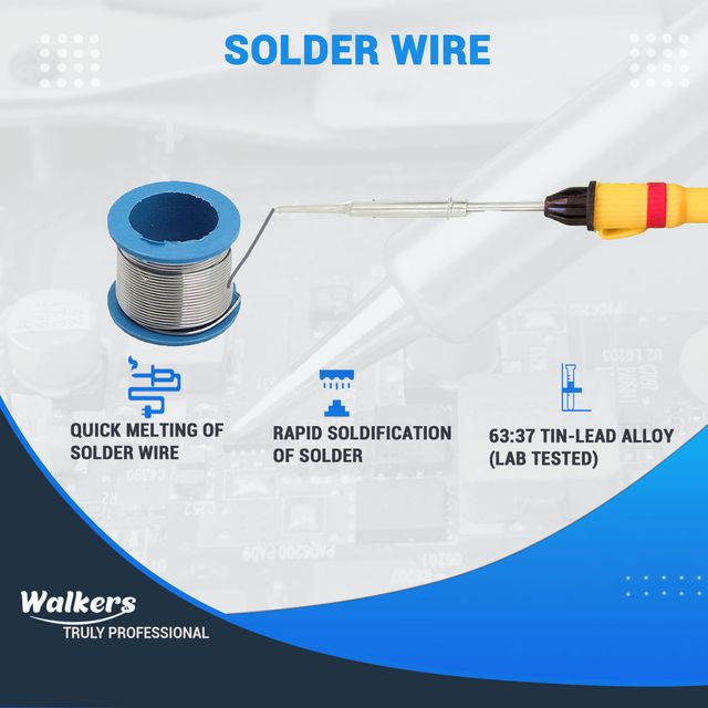 Walkers Wzp1M1 3In1 Basic 25W Soldering Iron Kit With Soldering Wire, Line Tester (Flat Tip)