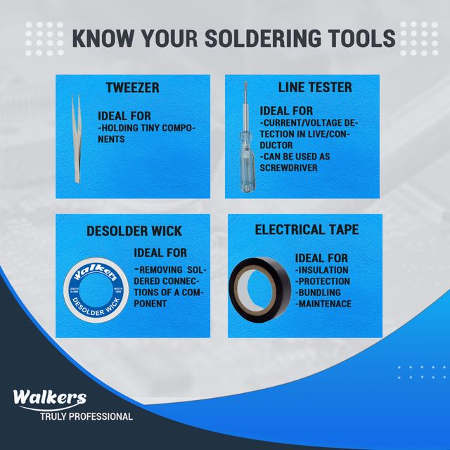 Walkers Wzp3M1 10In1 Basic 25W Soldering Iron Kit With Soldering Wire, Solder Paste, Wire Cutter