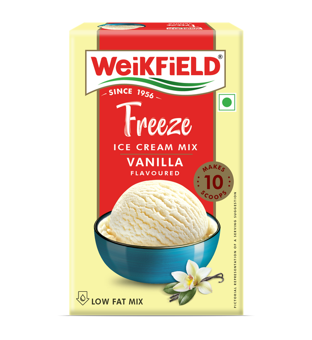 Weikfield Freeze Ice-cream Mix Powder | Vanilla Flavor | 100% Vegetarian | Carton