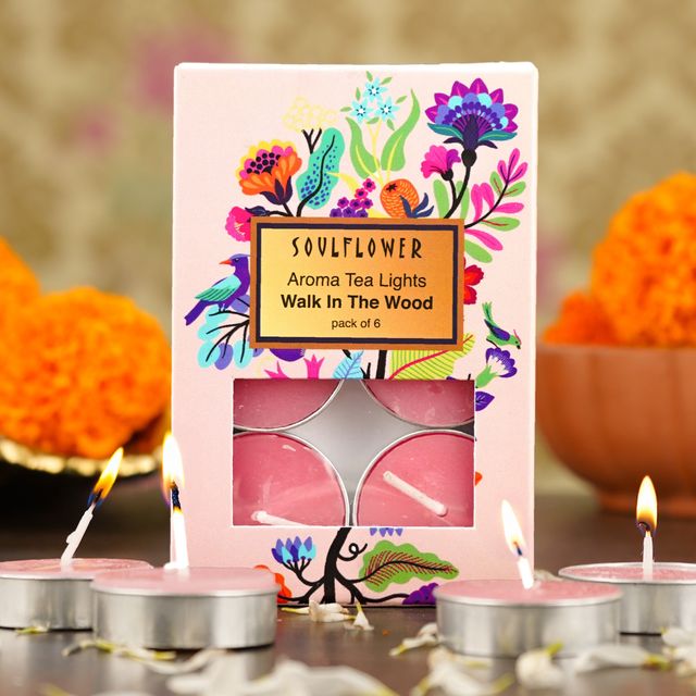Soulflower Tea Light Candle, Walk In The Wood| Rakhi Gift for Brother & Sister