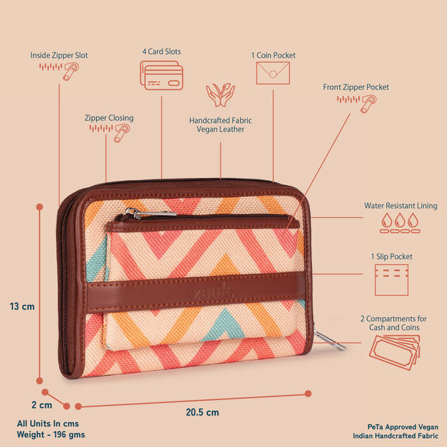 Zouk Unisex Abstract Vegan Leather Wallets | Multicolour - One Size
