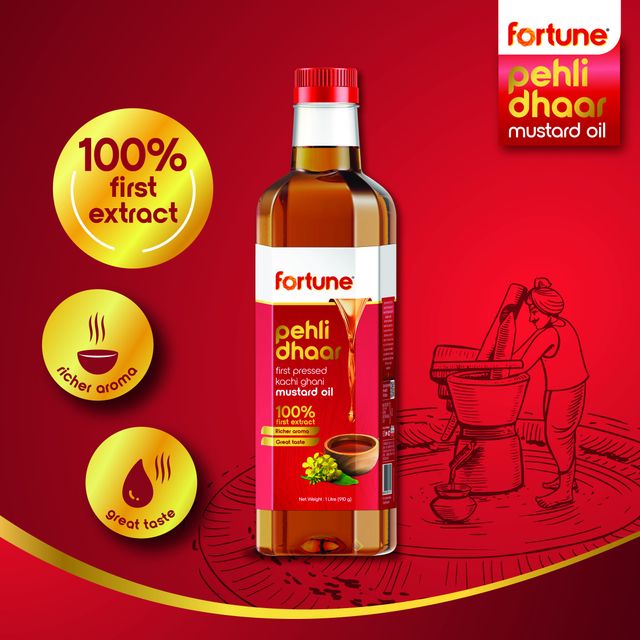 Fortune Pehli Dhaar First Pressed Kachi Ghani Mustard Oil Pet Bottle