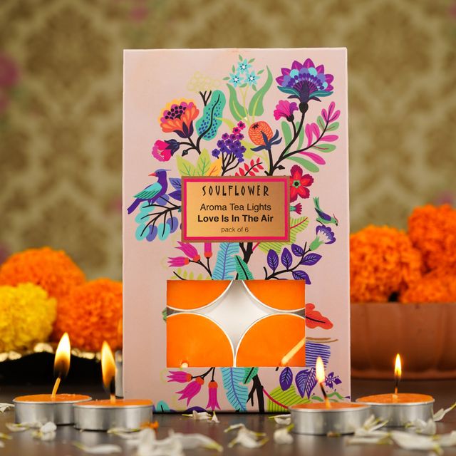 Soulflower T Light | Pack Of 6 - Love Is In The Air 1 pc X 2 Combo
