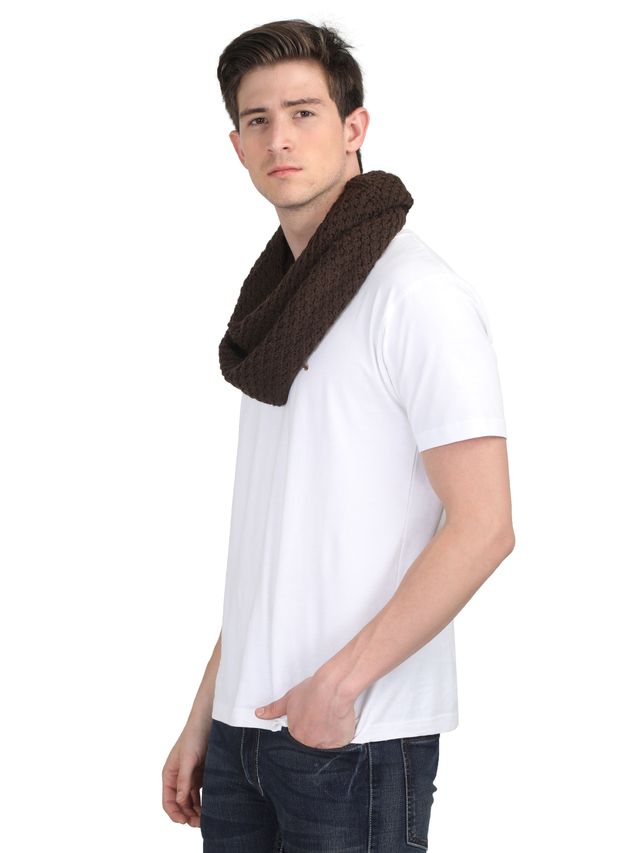Fabseasons Men's Acrylic Muffler | Dark Brown - Free Size
