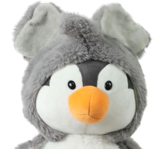 Mirada Grey Super Soft Hoodie Penguin Soft Toy - 25Cm