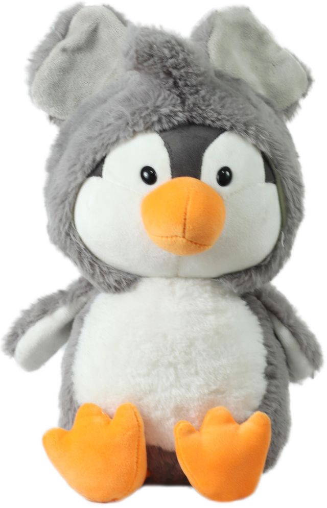 Mirada Grey Super Soft Hoodie Penguin Soft Toy - 25Cm