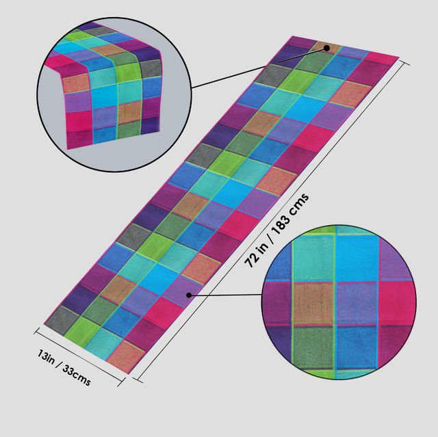 Lushomes Table Runner - Multi Checks | 13 x 72 inch