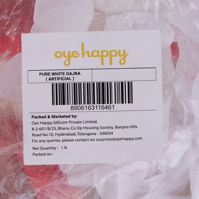 Oye Happy Pure White Gajra | Artificial