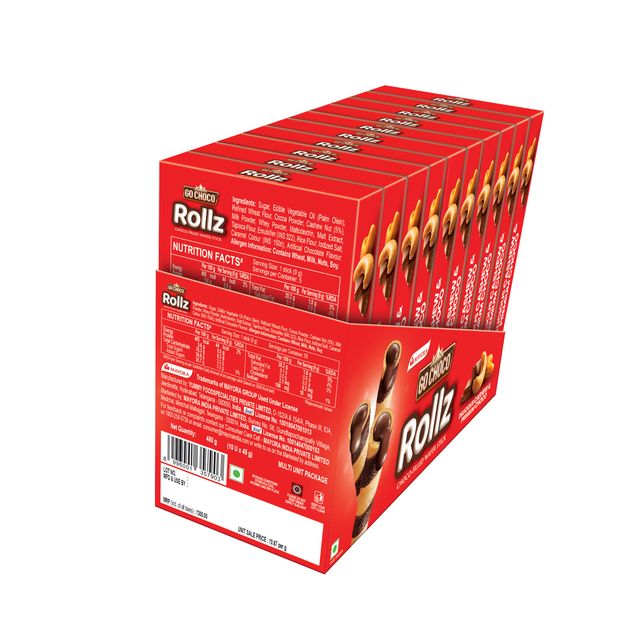 Go Choco Rollz Choco Filled Wafer Stick Pack Of 10