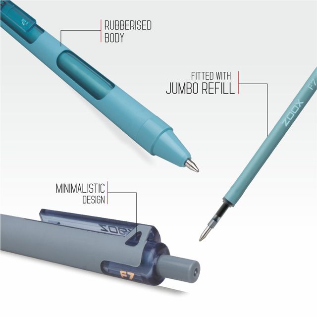 Zoox F7 Gel Pen Blue Ink Assorted