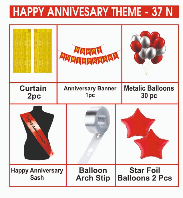 Let's Vybe Happy Anniversary Theme Decoration Kit - Assorted Colors