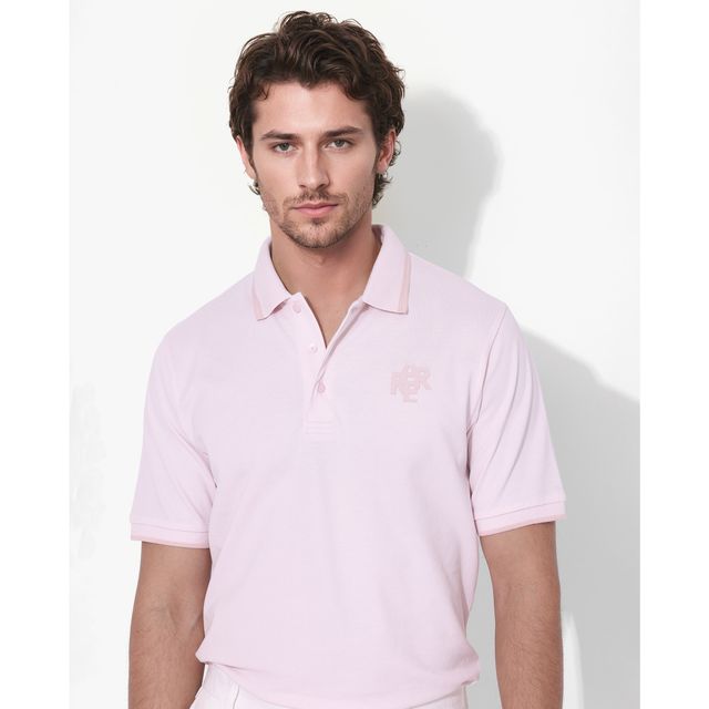 Rare Rabbit Men's Hux Pastel Polo T-shirt | Pink - S