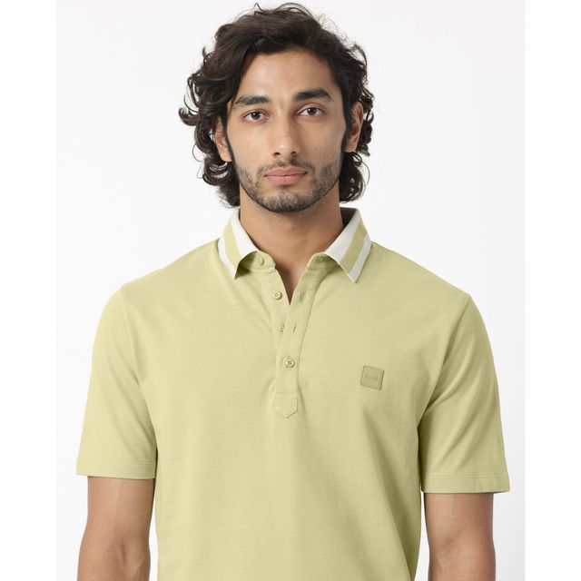 Rare Rabbit Men's Divide Dusky Polo T-shirt | Green - L