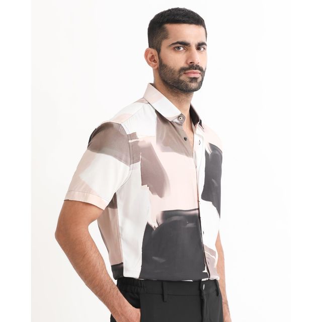 Rare Rabbit Men's Canvas Primary | Shirt | Beige - M