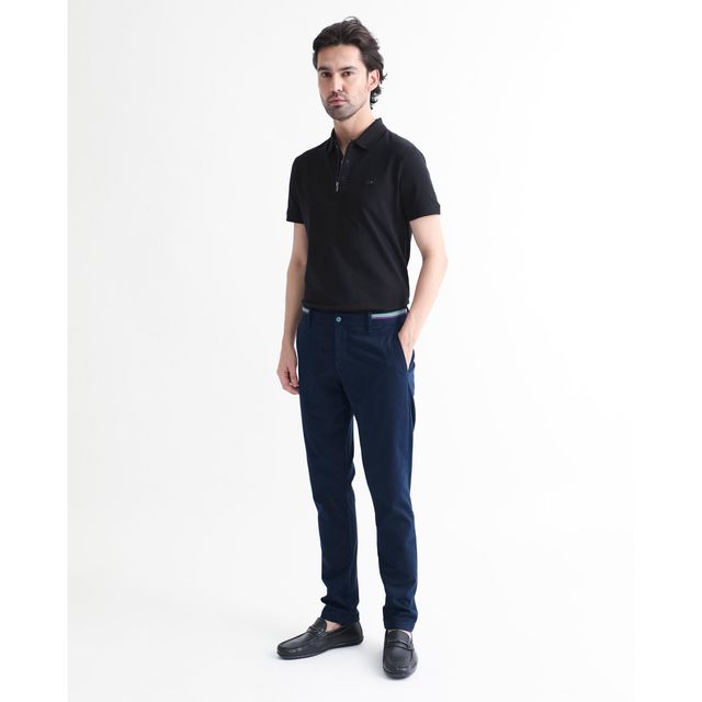 Rare Rabbit Men's Trellis Primary Trouser | Navy - 32