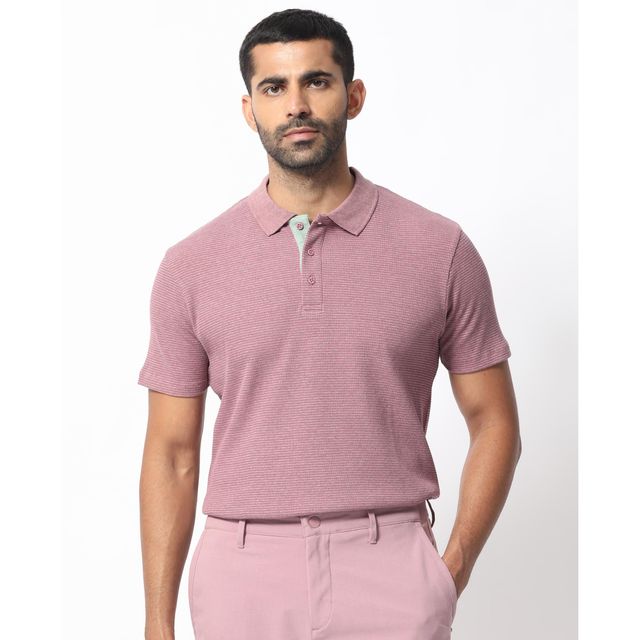 RARE RABBIT Men's Mello Dusky | Polo | Pink | M