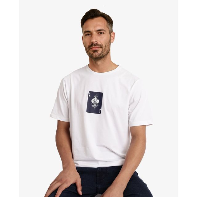 Rare Rabbit Men's Caf Primary T-shirt | White - XL