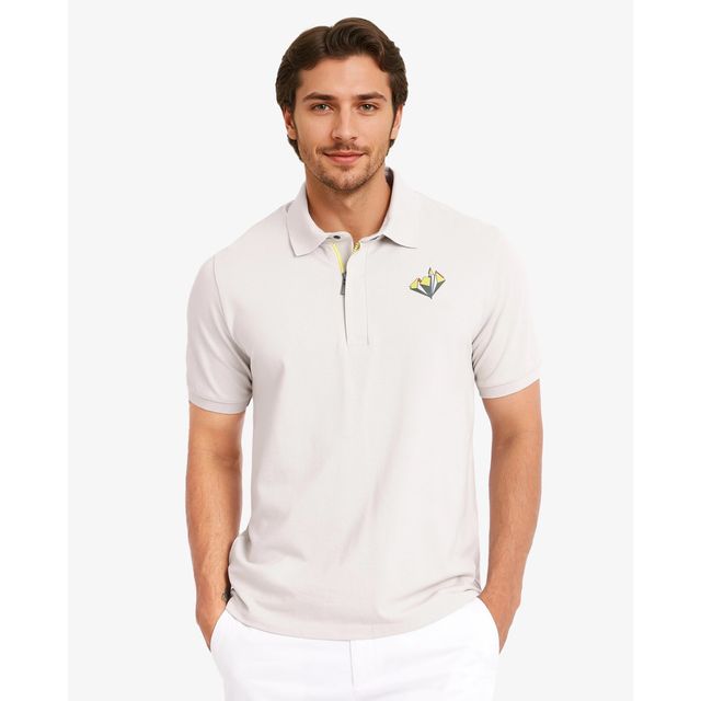 RARE RABBIT Men's Palmer Primary Polo T-shirt | Beige - M