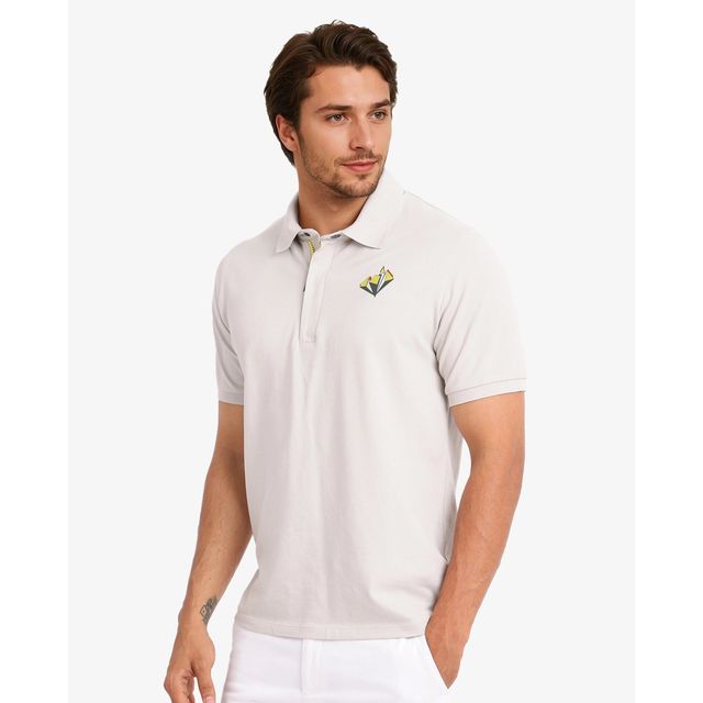 RARE RABBIT Men's Palmer Primary Polo T-shirt | Beige - M