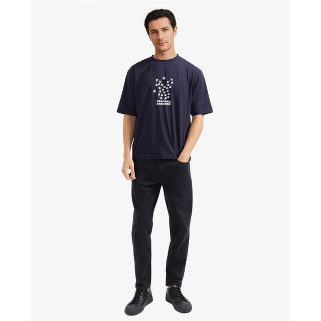 Rare Rabbit Men's Rin Primary T-shirt | Navy - M