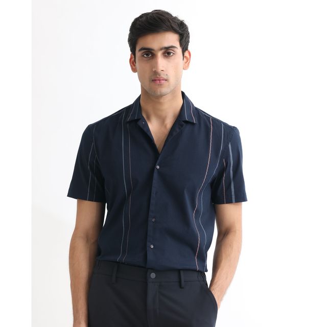 Rare Rabbit Men's Morlac Dark | Shirt | Navy - L