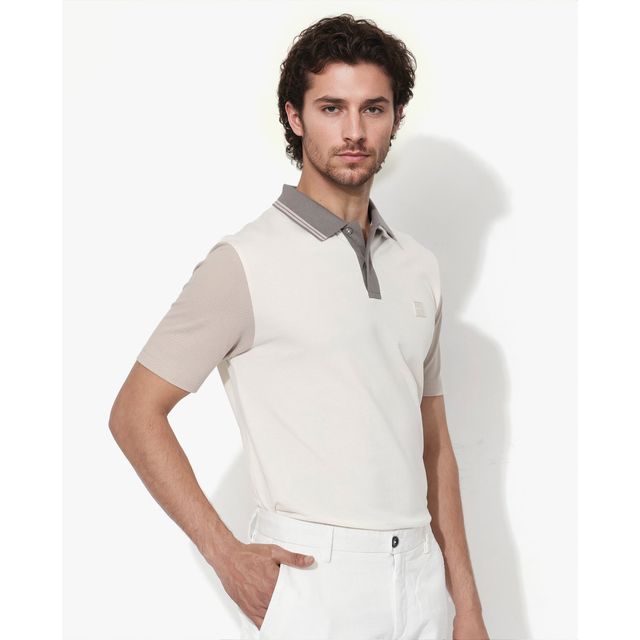 RARE RABBIT Men's Polf Primary Polo T-shirt | Off White - S