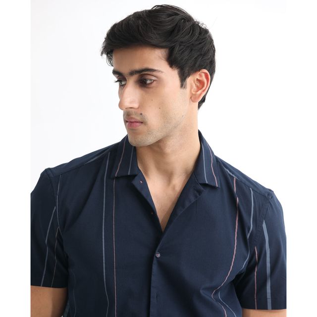 Rare Rabbit Men's Morlac Dark | Shirt | Navy - L