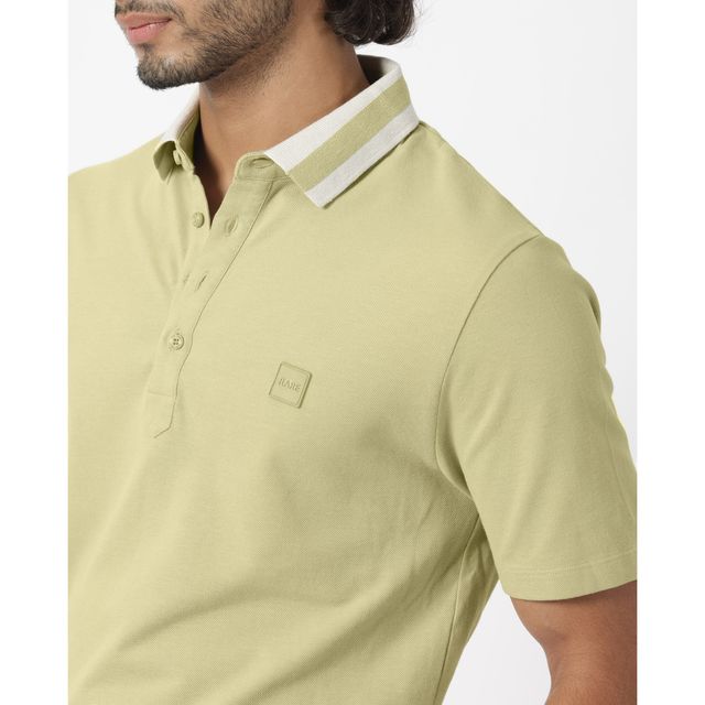 Rare Rabbit Men's Divide Dusky Polo T-shirt | Green - L