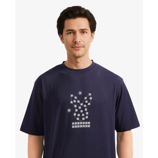 Rare Rabbit Men's Rin Primary T-shirt | Navy - M
