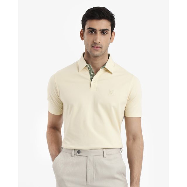 Rare Rabbit Men's Spencer Primary Polo T-shirt | Yellow - XL