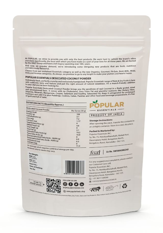 Popular Essentials Dessicated Coconut