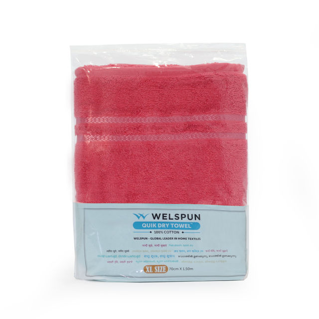 Welspun 100% Cotton Quik Dry Coral Bath Towel For Men And Women