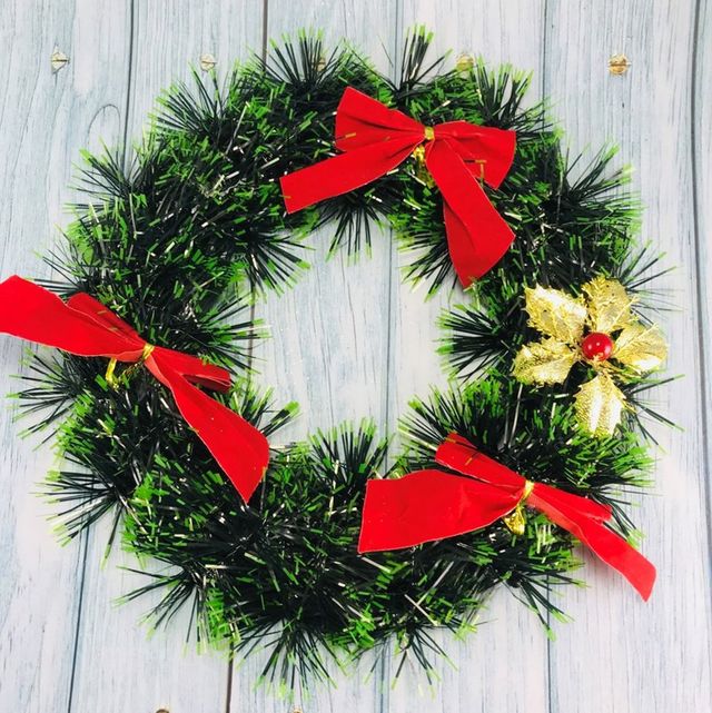 Gullak Christmas Wreath - Hanging Decoration | 25 cm- Assorted Colours & Designs
