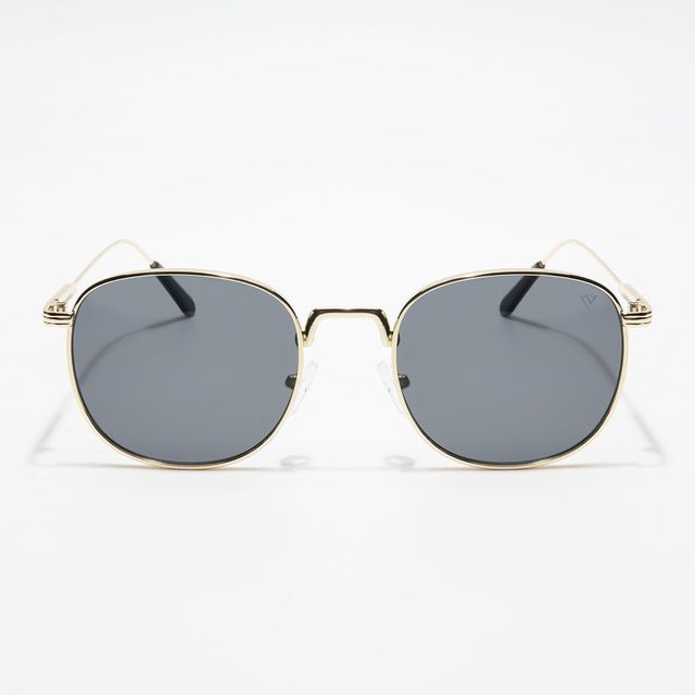 Buy Voyage Unisex Geometric Metal Round Sunglasses | Black - One