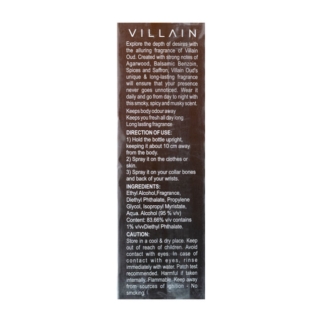 Villain Oud Eau De Parfumpremium Luxury Perfume For Men