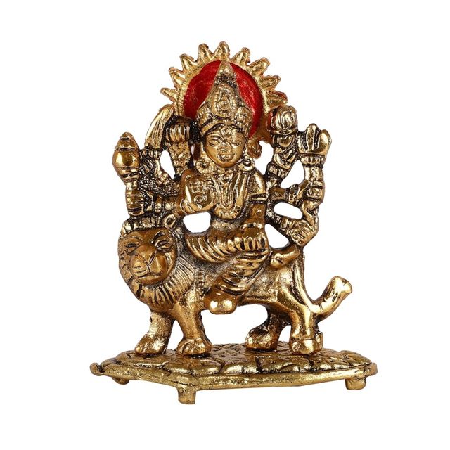 Devnidhii Sherawali Maa Idol in Gold Polish Small Size