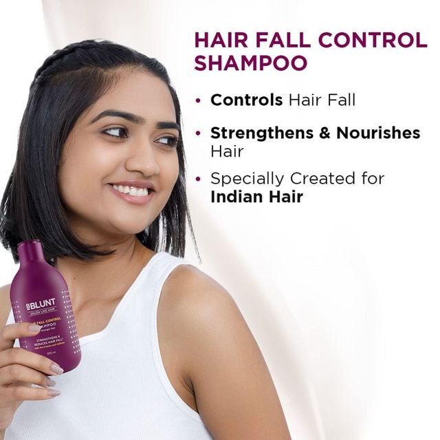 Bblunt Hair Fall Control Shampoo With Pea Protein & Caffeine For Stronger Hair