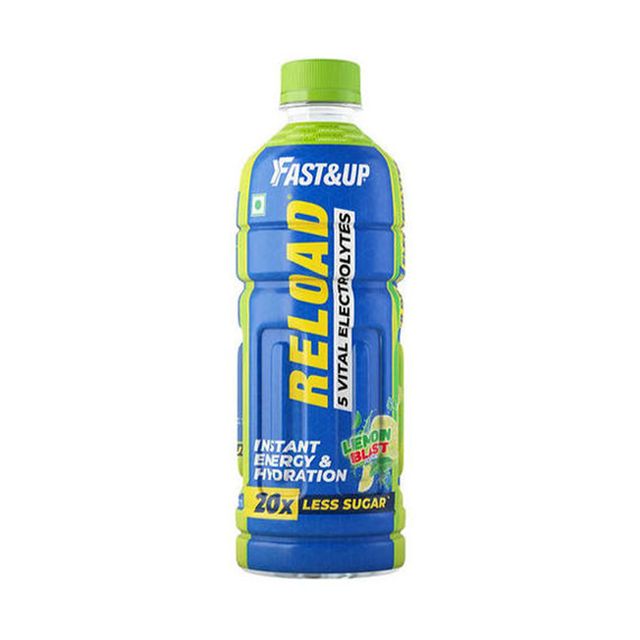 Fast&Up Reload Ready to Drink ~ Low Sugar Energy Drink Instant Energy & Hydration Drink - Lemon Flavour 500 ml Combo   