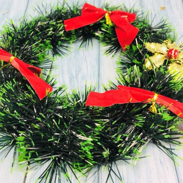 Gullak Christmas Wreath - Hanging Decoration | 25 cm- Assorted Colours & Designs
